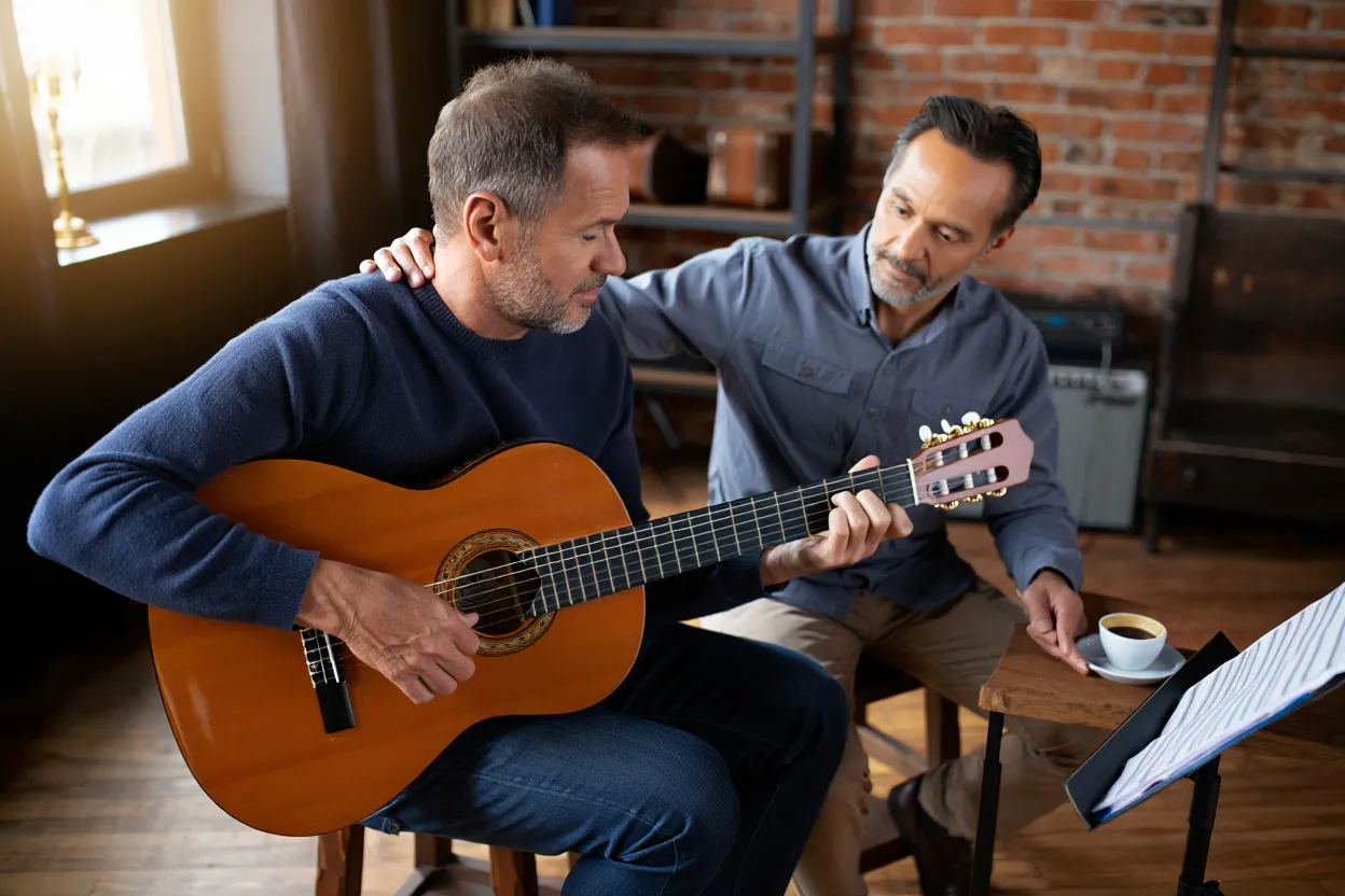 Student and instructor working together