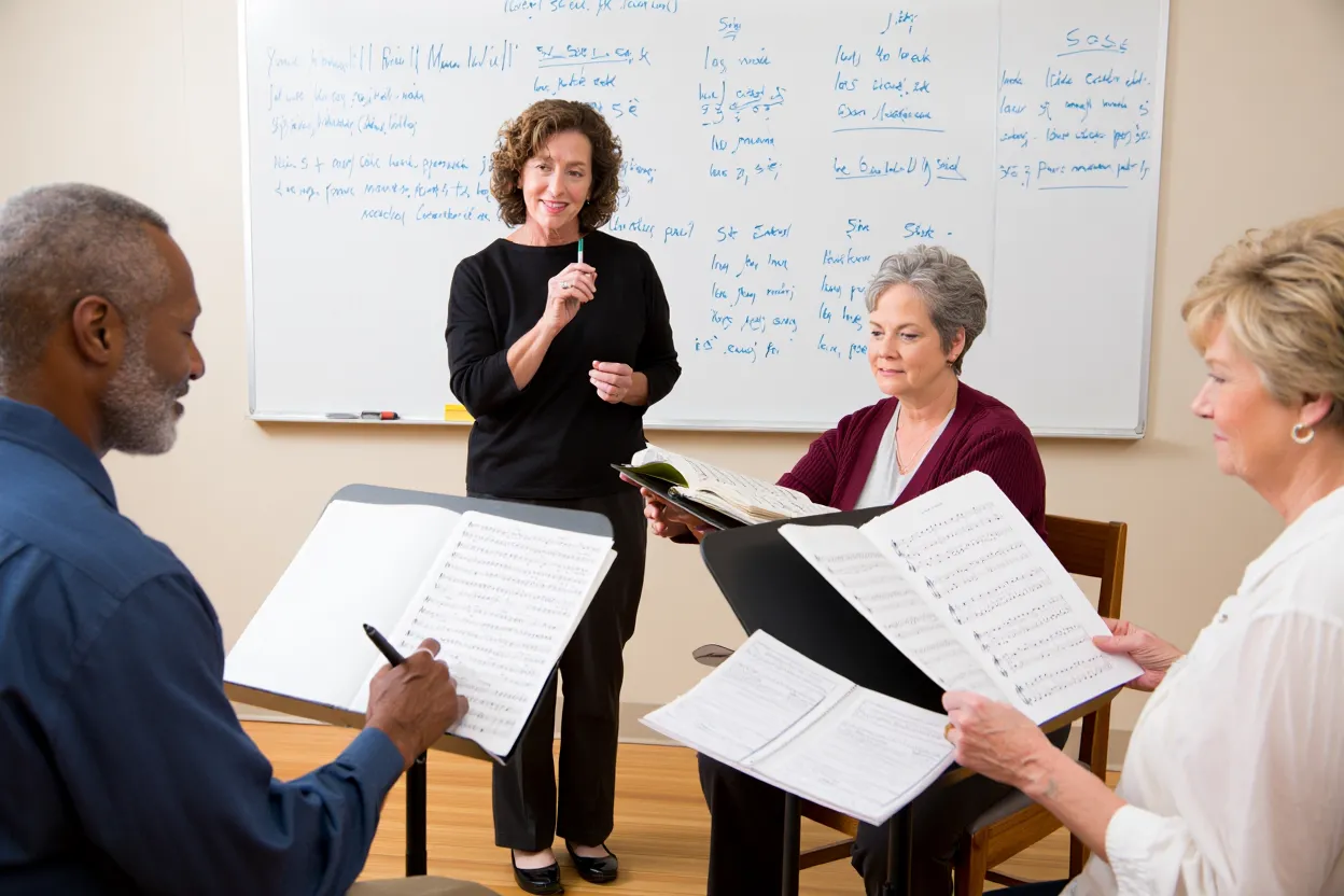 Music theory lesson in progress